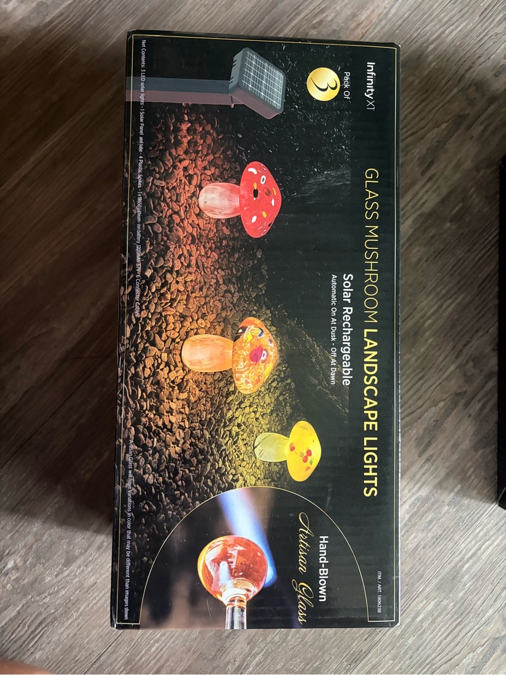 Infinity  Glass Mushroom Landscape Lights - Red, Yellow, Orange